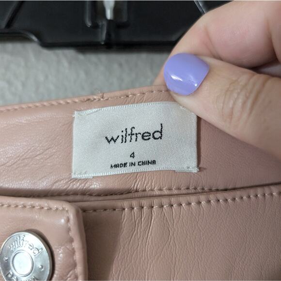 Aritzia Wilfred Pink High Rise Vegan Leather Melina Pant - Picture 3 of 5